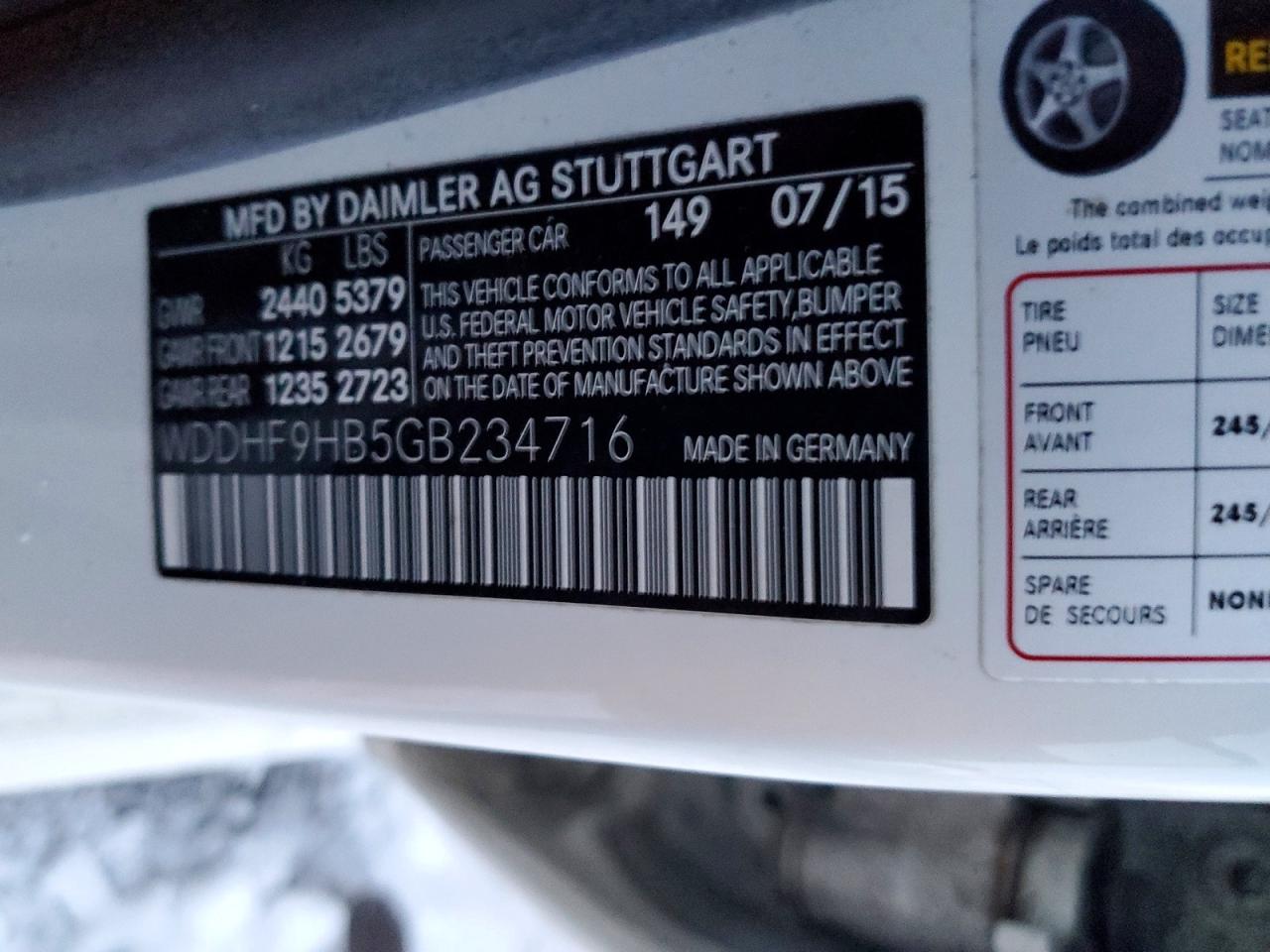 2016 MERCEDES-BENZ E 250 BLUETEC photo 12