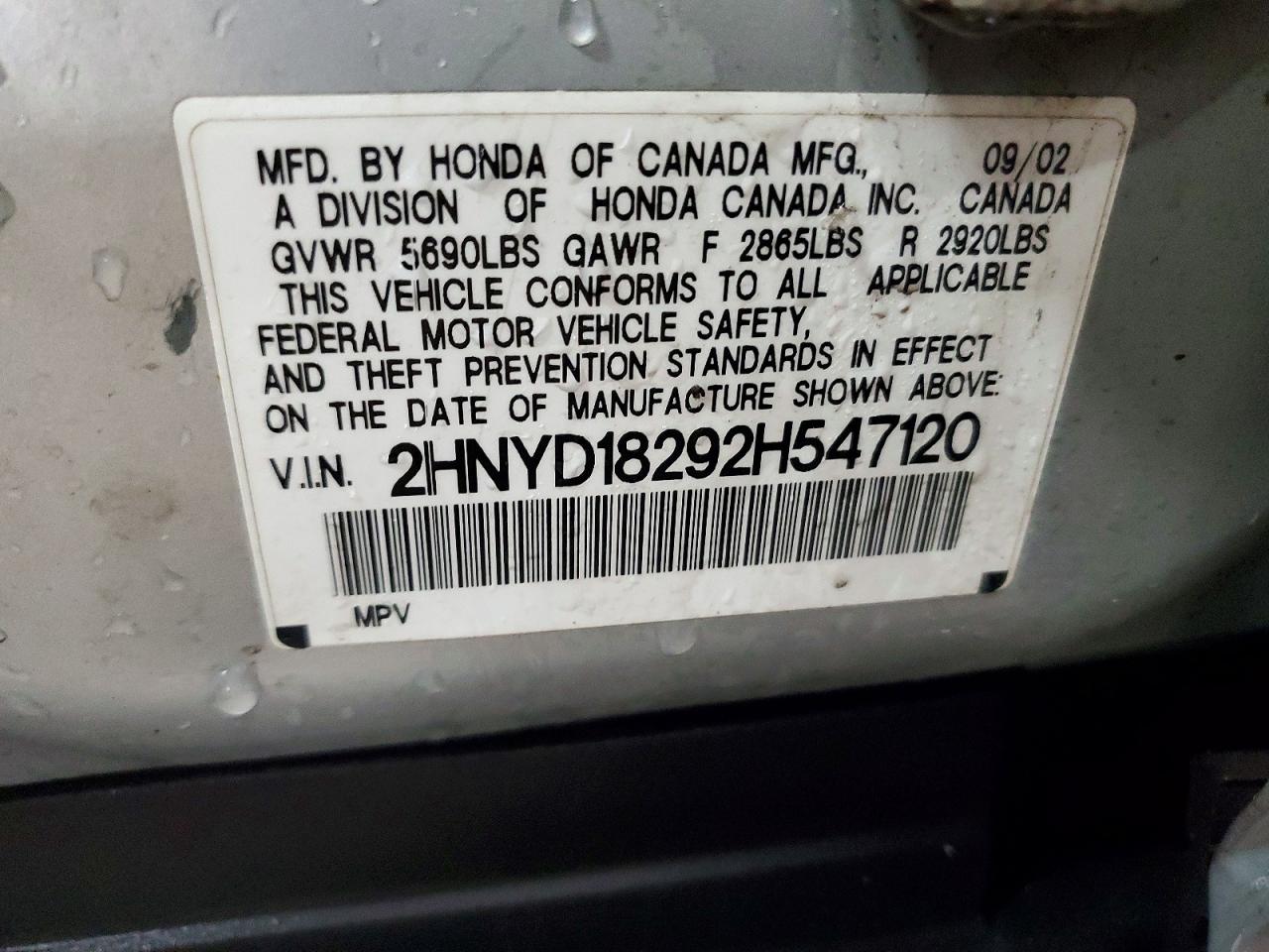2002 ACURA MDX photo 12