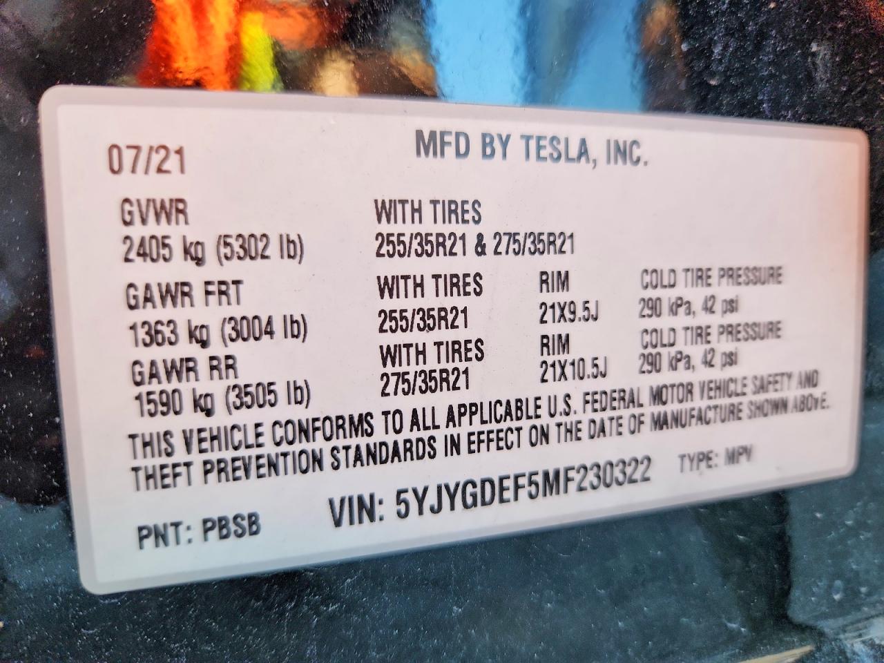 2021 TESLA MODEL Y photo 13