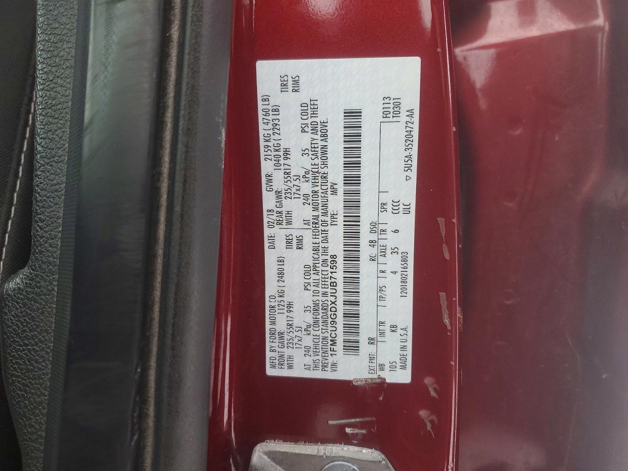 2018 FORD ESCAPE SE photo 37