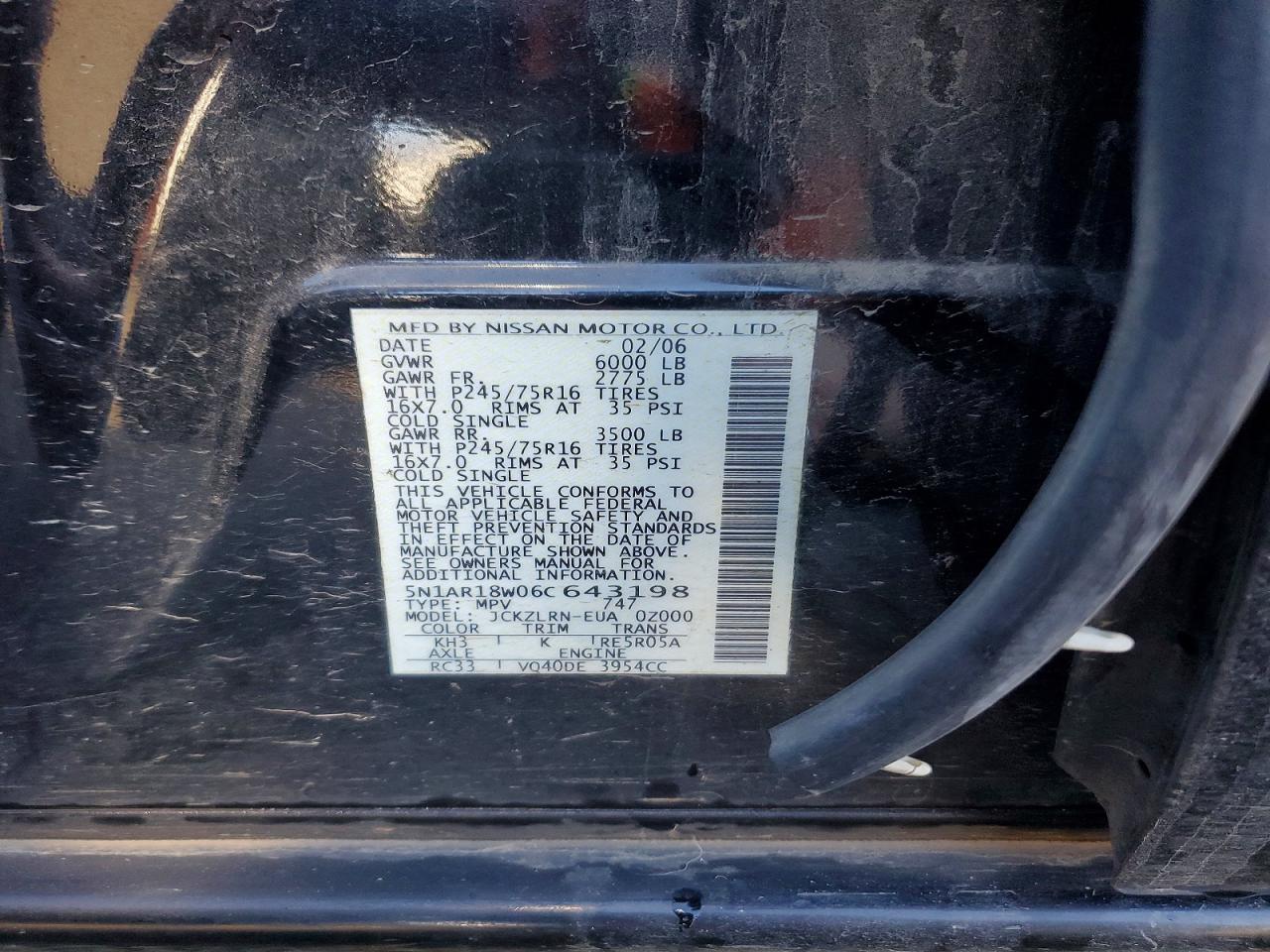 2006 NISSAN PATHFINDER LE photo 25