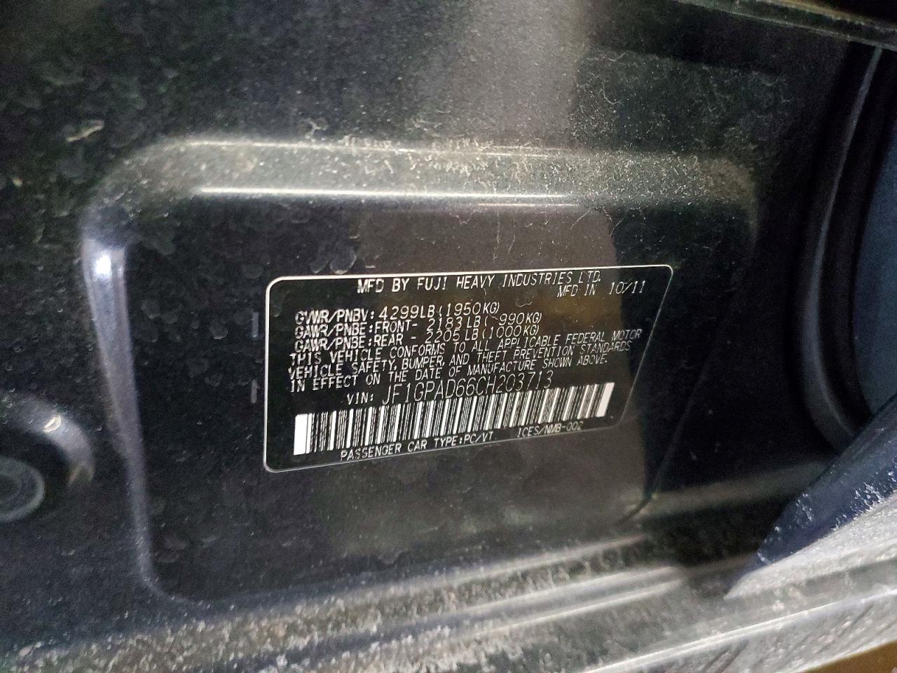2012 SUBARU IMPREZA PREMIUM photo 23