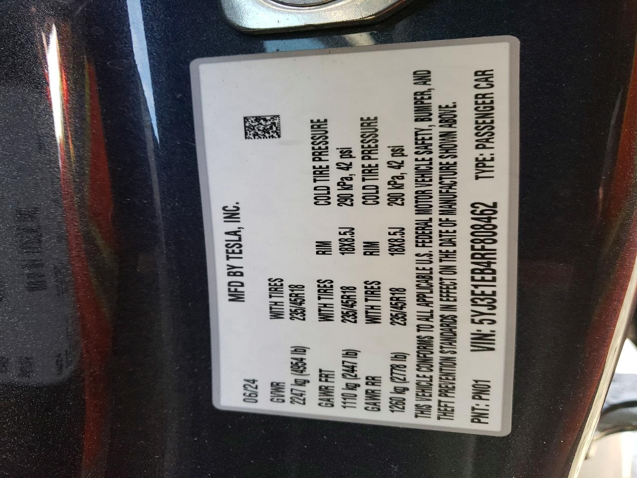 2024 TESLA MODEL 3 photo 13