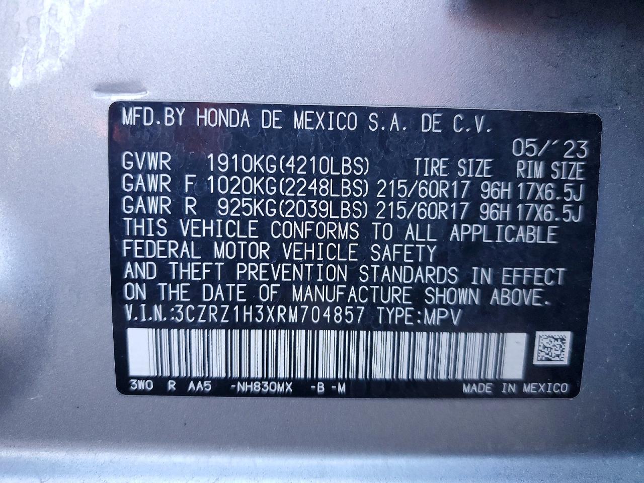 2024 HONDA HR-V LX photo 13