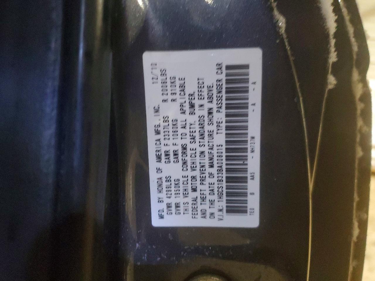 2011 HONDA ACCORD LX-S photo 23