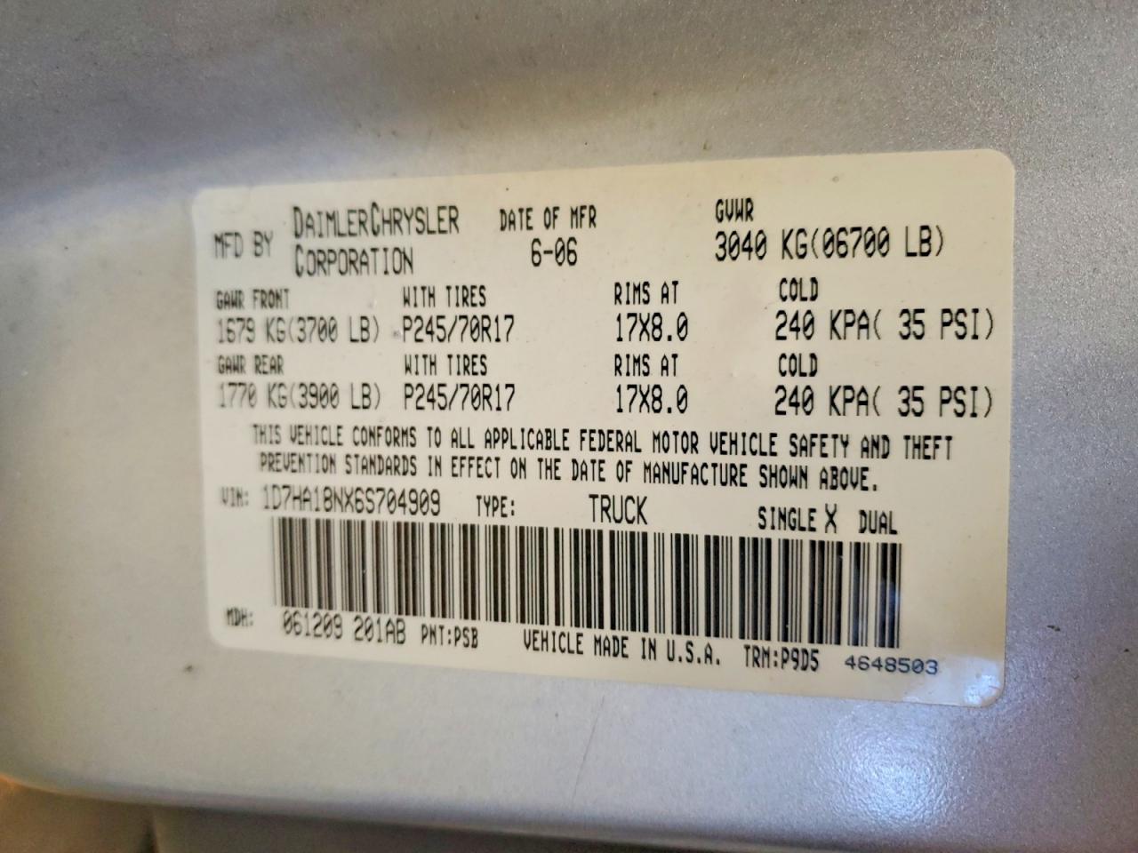 2006 DODGE RAM 1500 ST photo 12