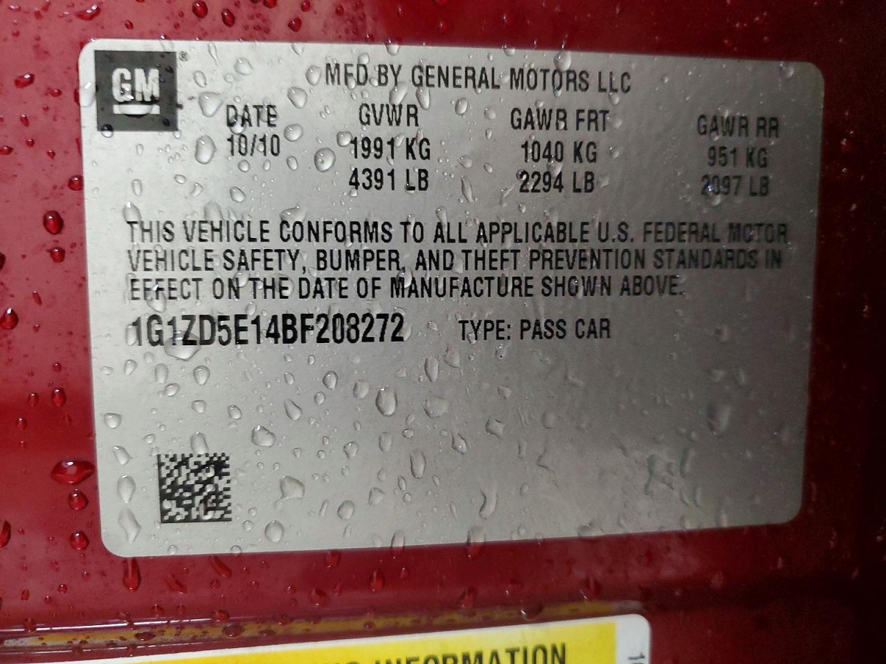 2011 CHEVROLET MALIBU 2LT photo 37