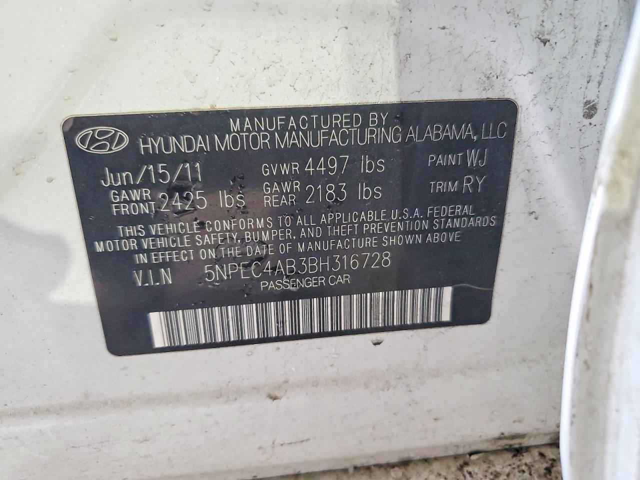 2011 HYUNDAI SONATA SE 2.0T photo 22