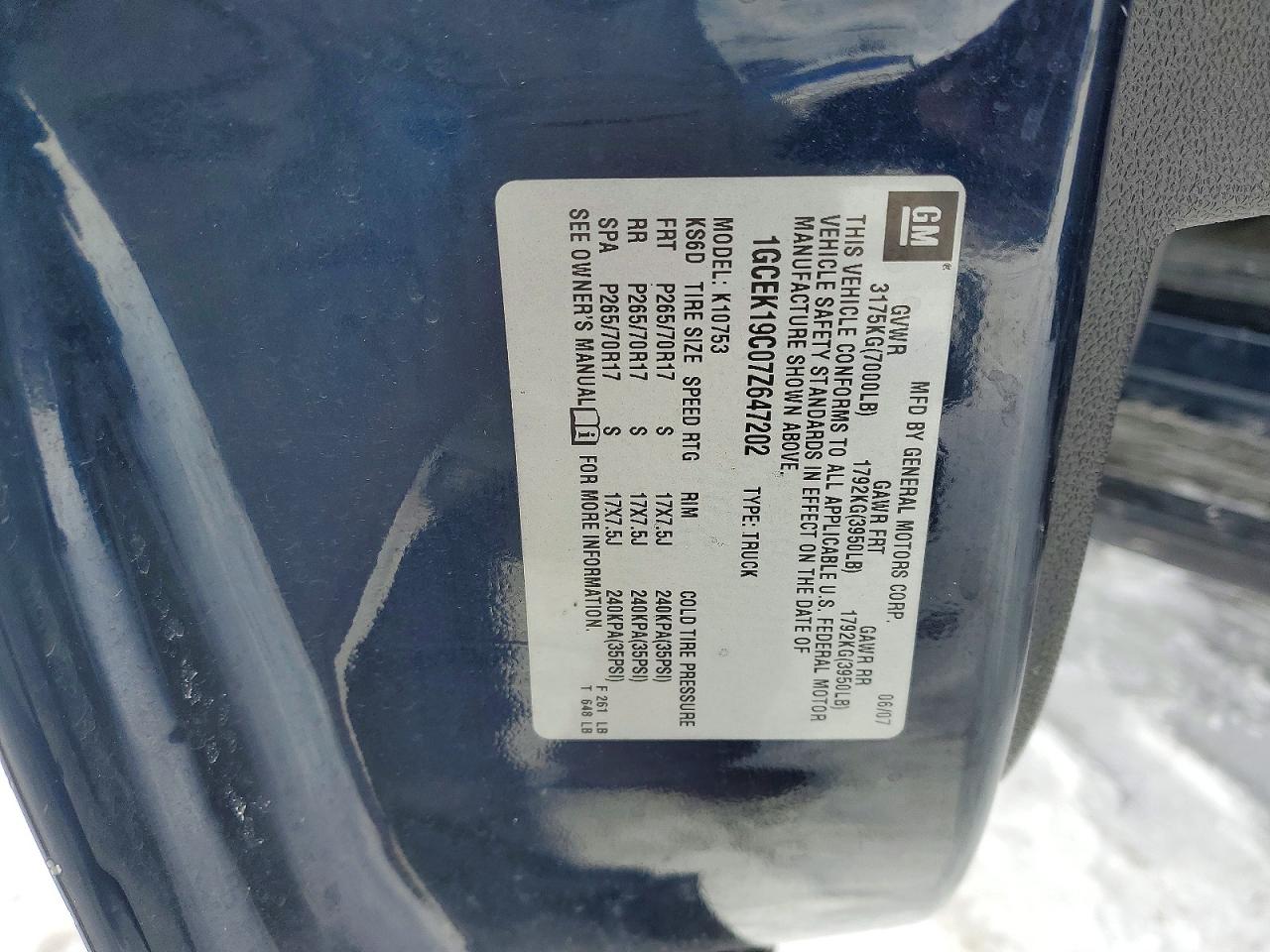 2007 CHEVROLET SILVERADO K1500 photo 23