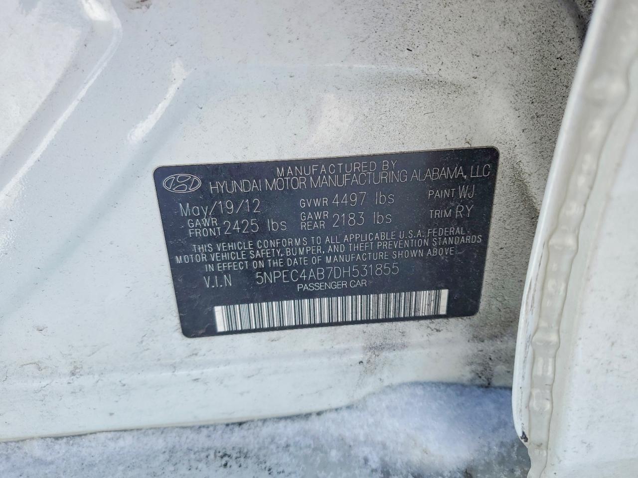 2013 HYUNDAI SONATA SE photo 12