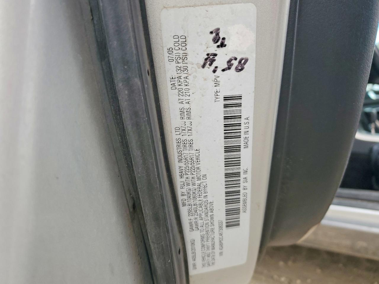 2006 SUBARU LEGACY OUTBACK 2.5I LIMITED photo 37