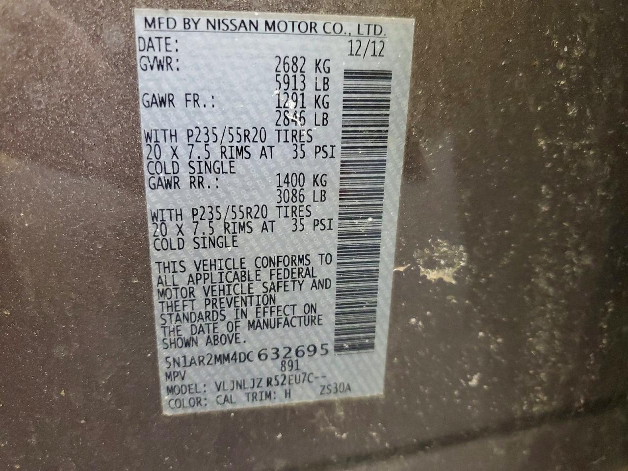 2013 NISSAN PATHFINDER S photo 37