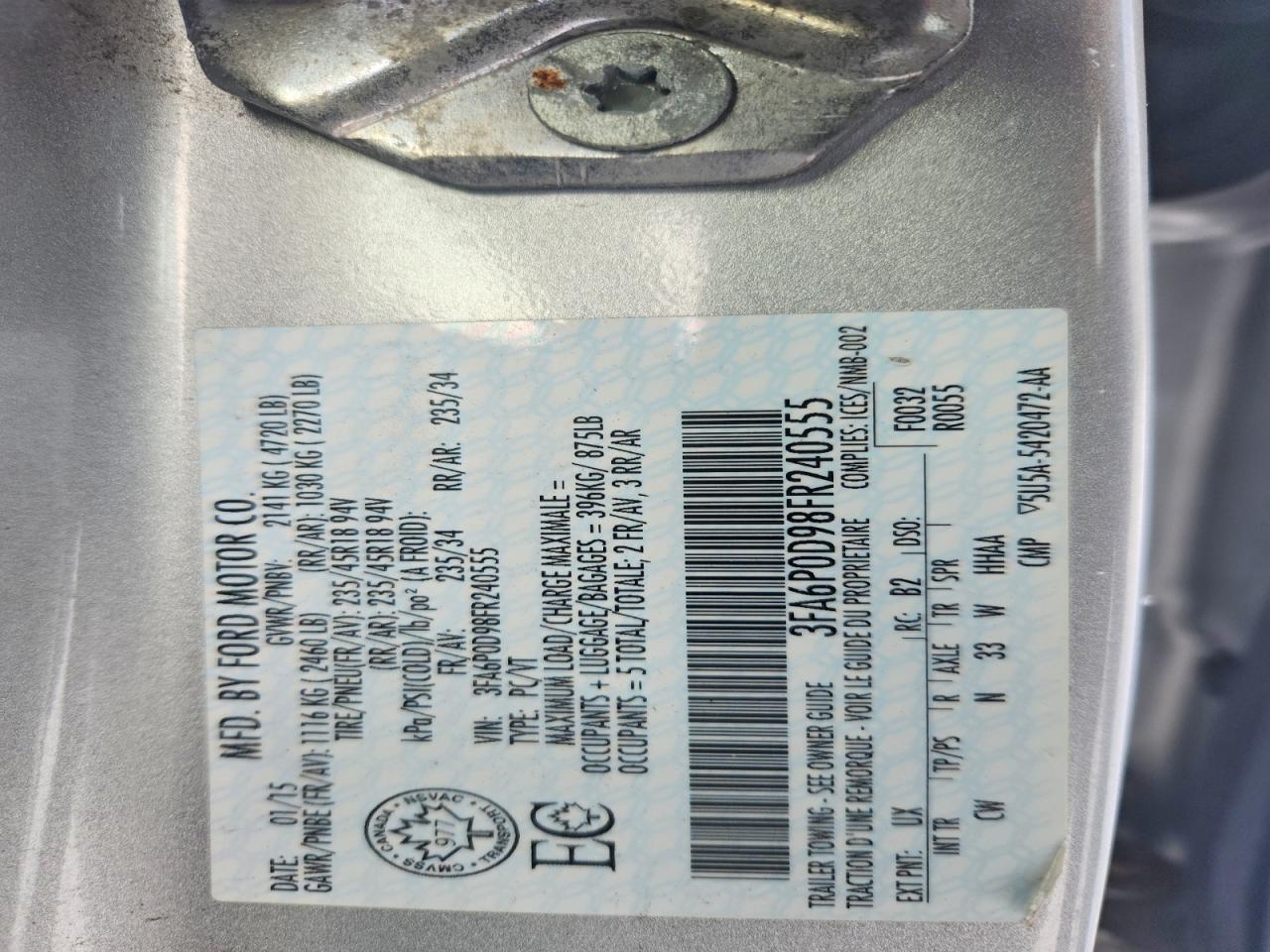 2015 FORD FUSION TITANIUM photo 34