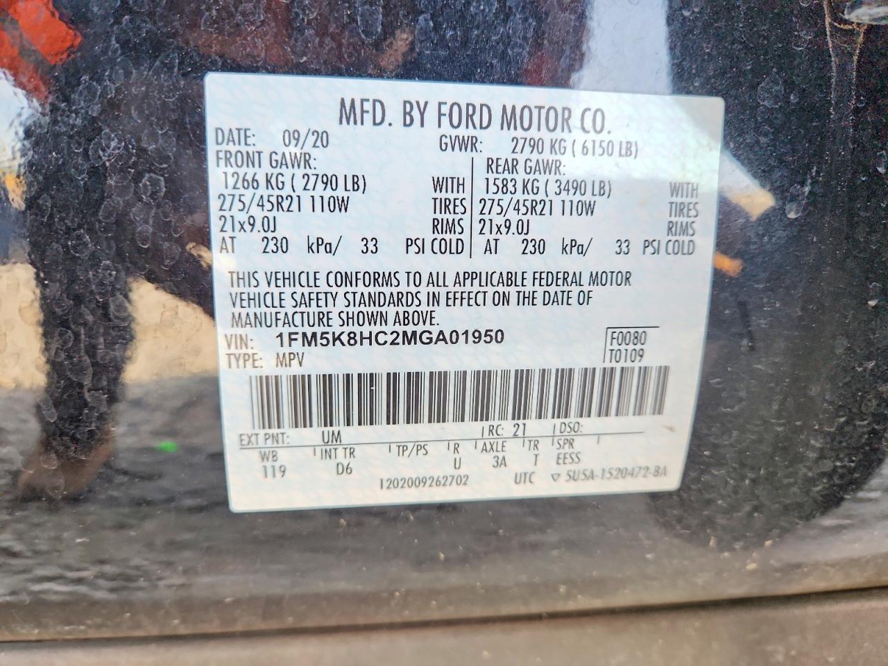2021 FORD EXPLORER PLATINUM photo 14