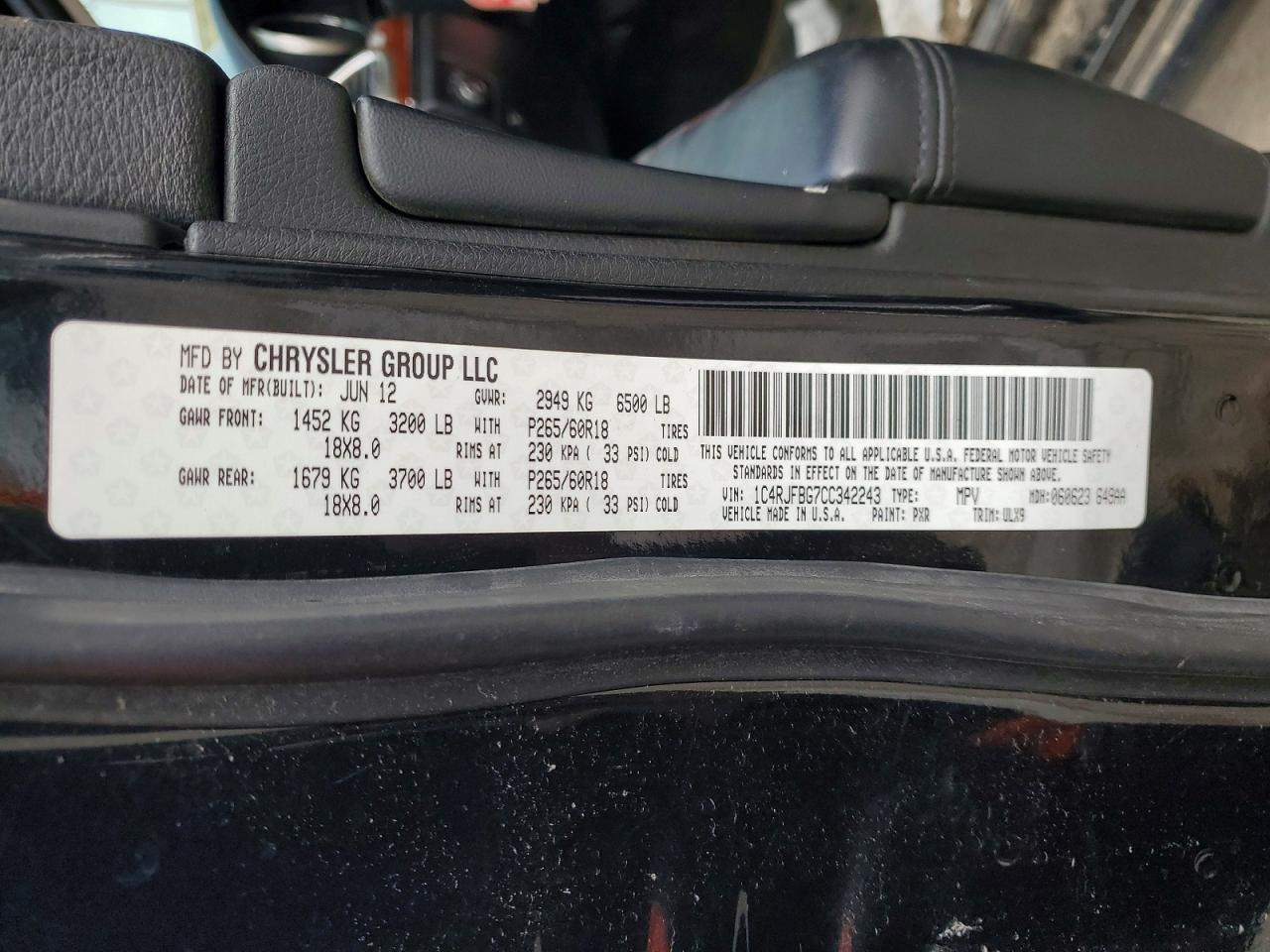 2012 JEEP GRAND CHEROKEE LIMITED photo 13