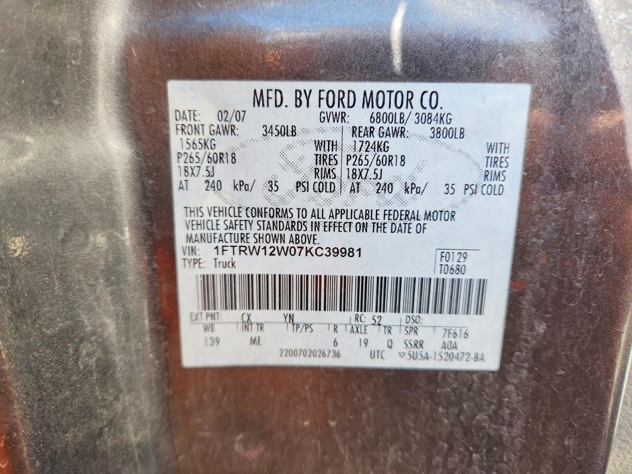 2007 FORD F150 SUPERCREW photo 23