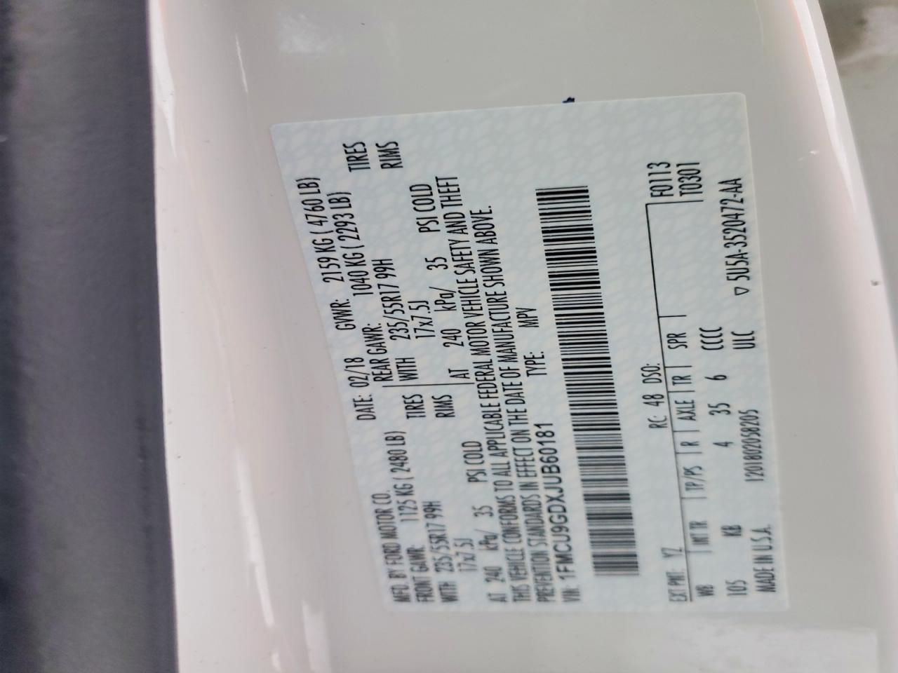 2018 FORD ESCAPE SE photo 25