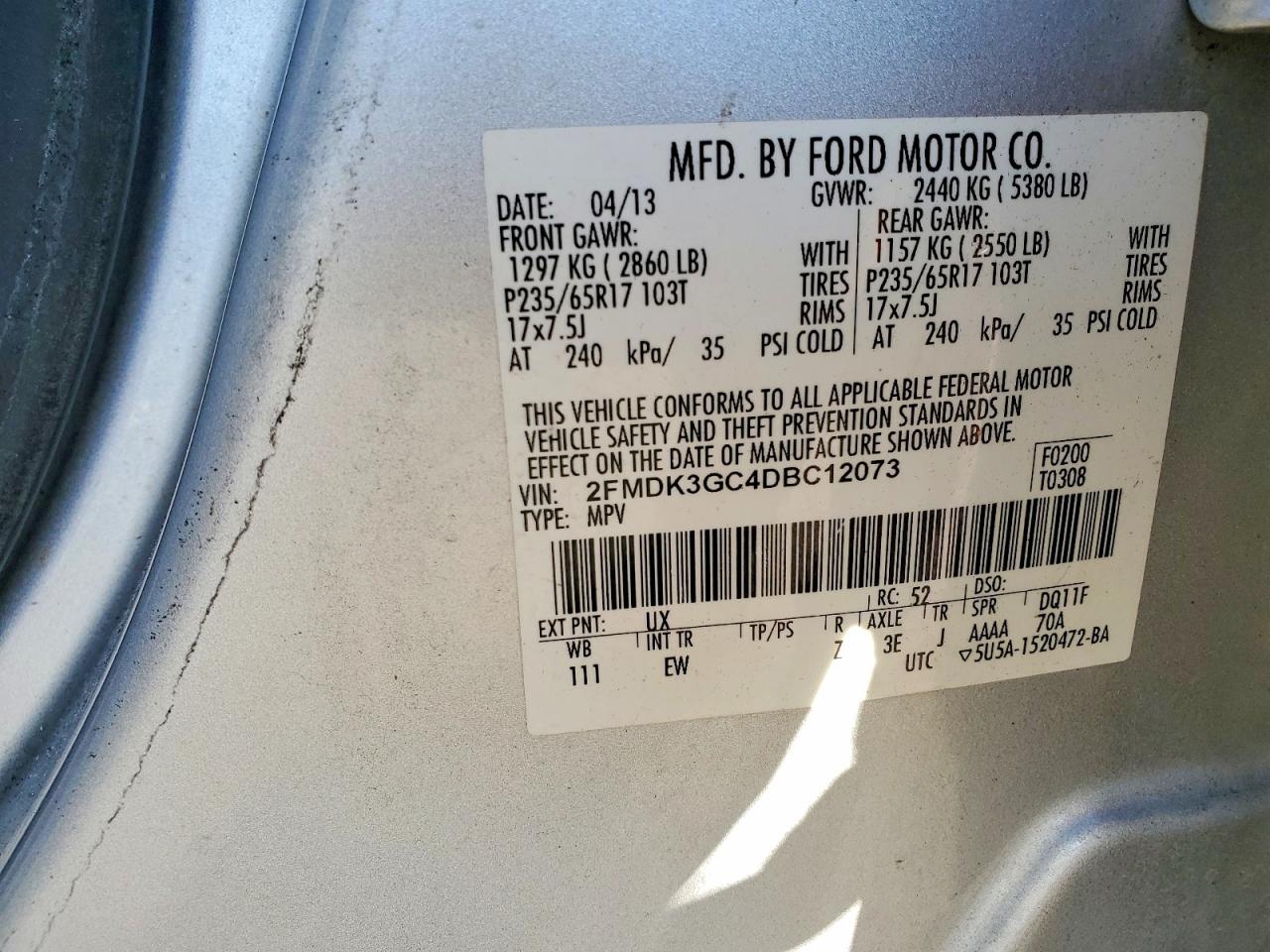 2013 FORD EDGE SE photo 13