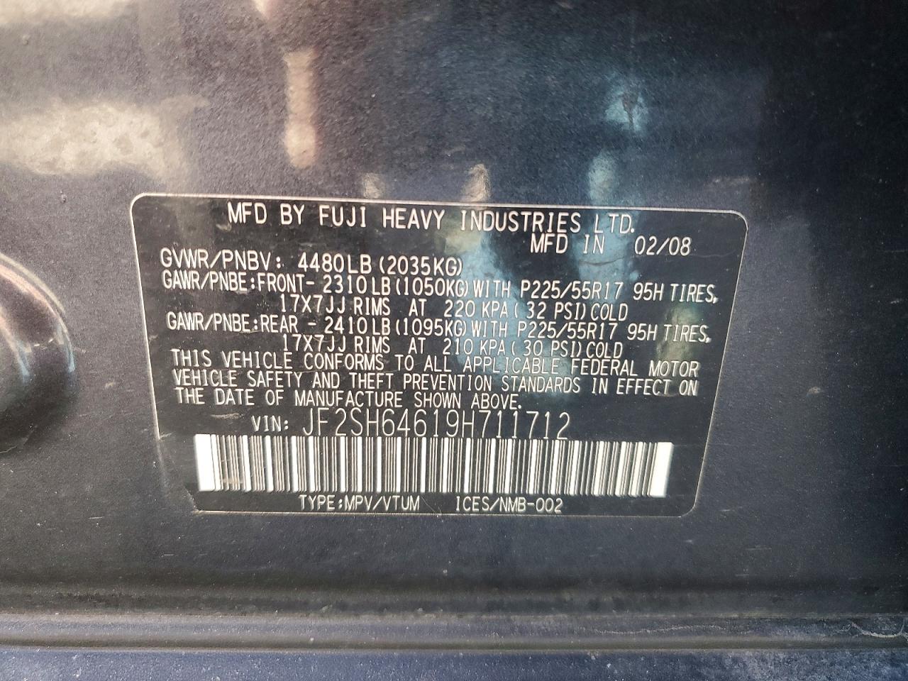 2009 SUBARU FORESTER 2.5X LIMITED photo 12