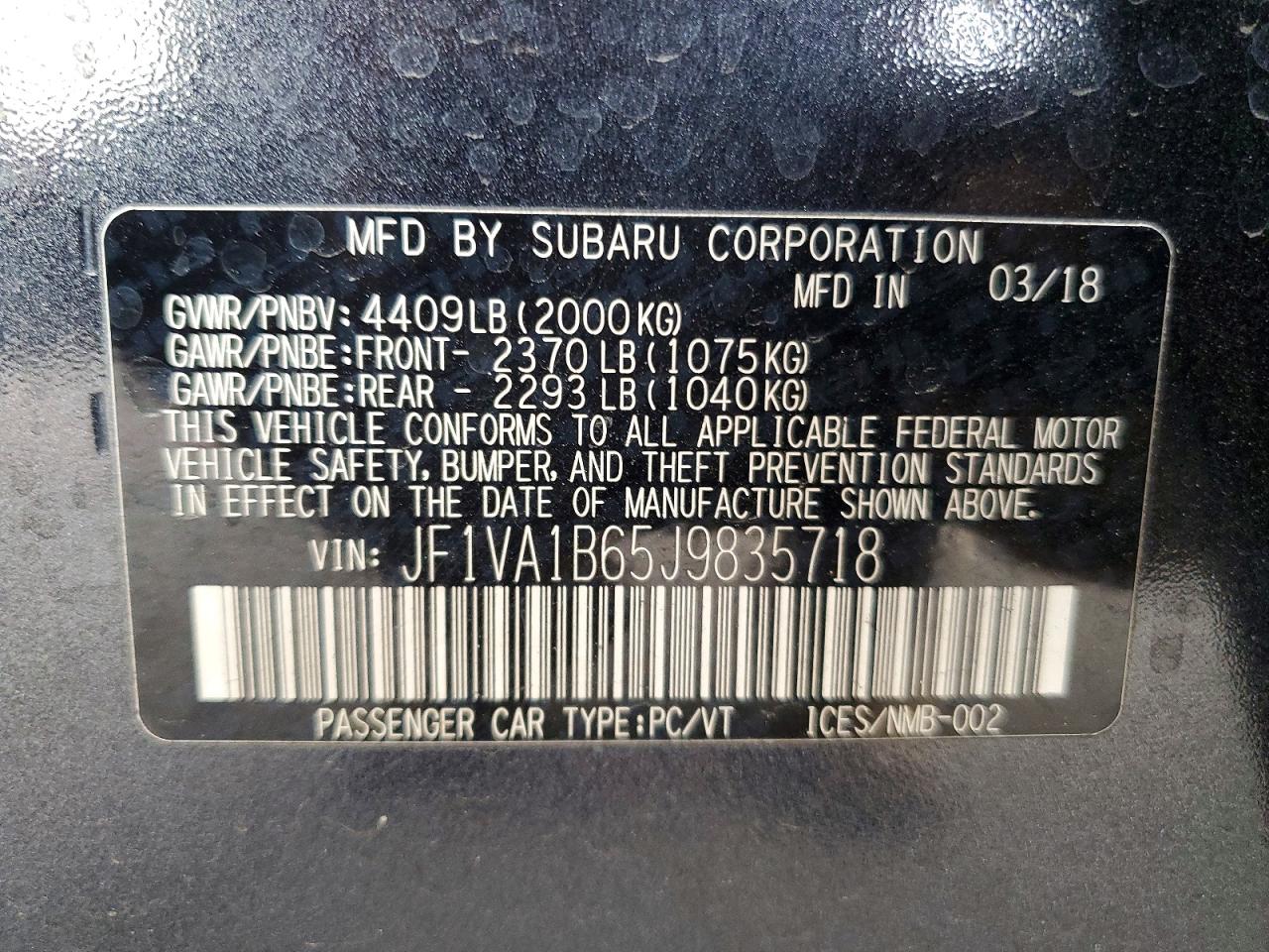 2018 SUBARU WRX photo 23