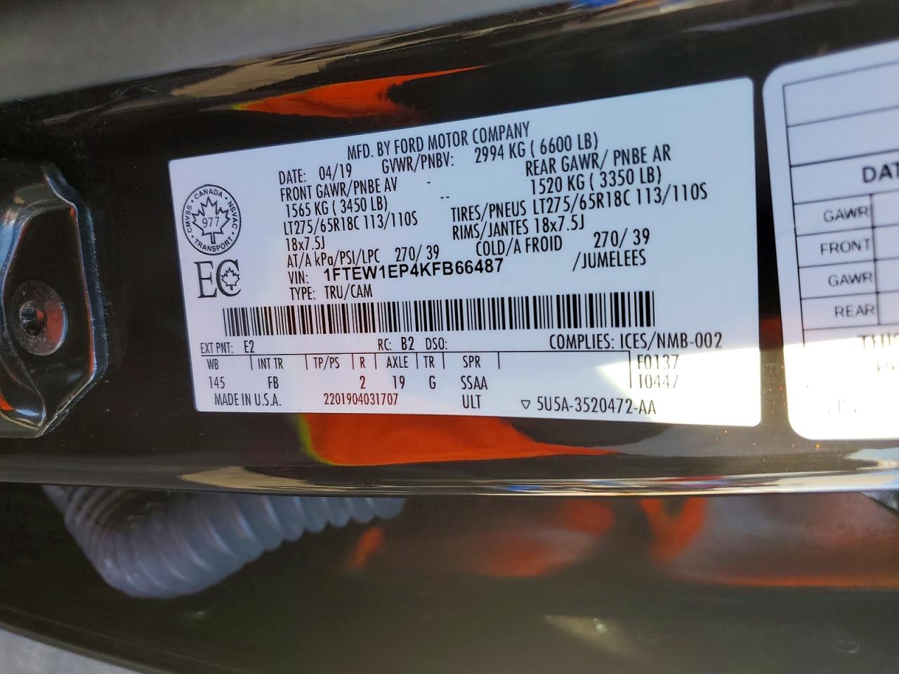 2019 FORD F150 SUPERCREW photo 13