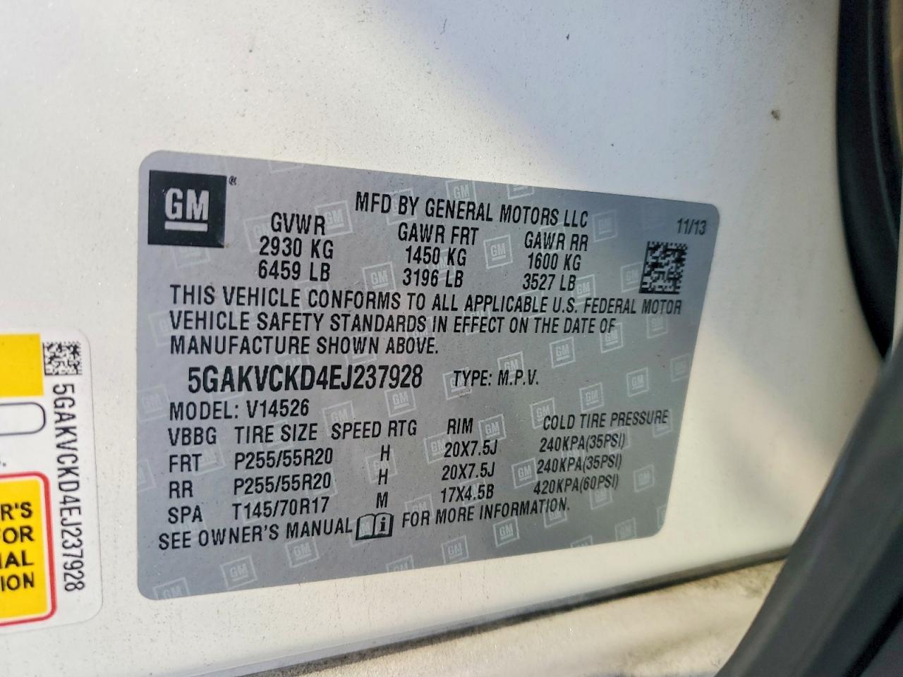 2014 BUICK ENCLAVE photo 13