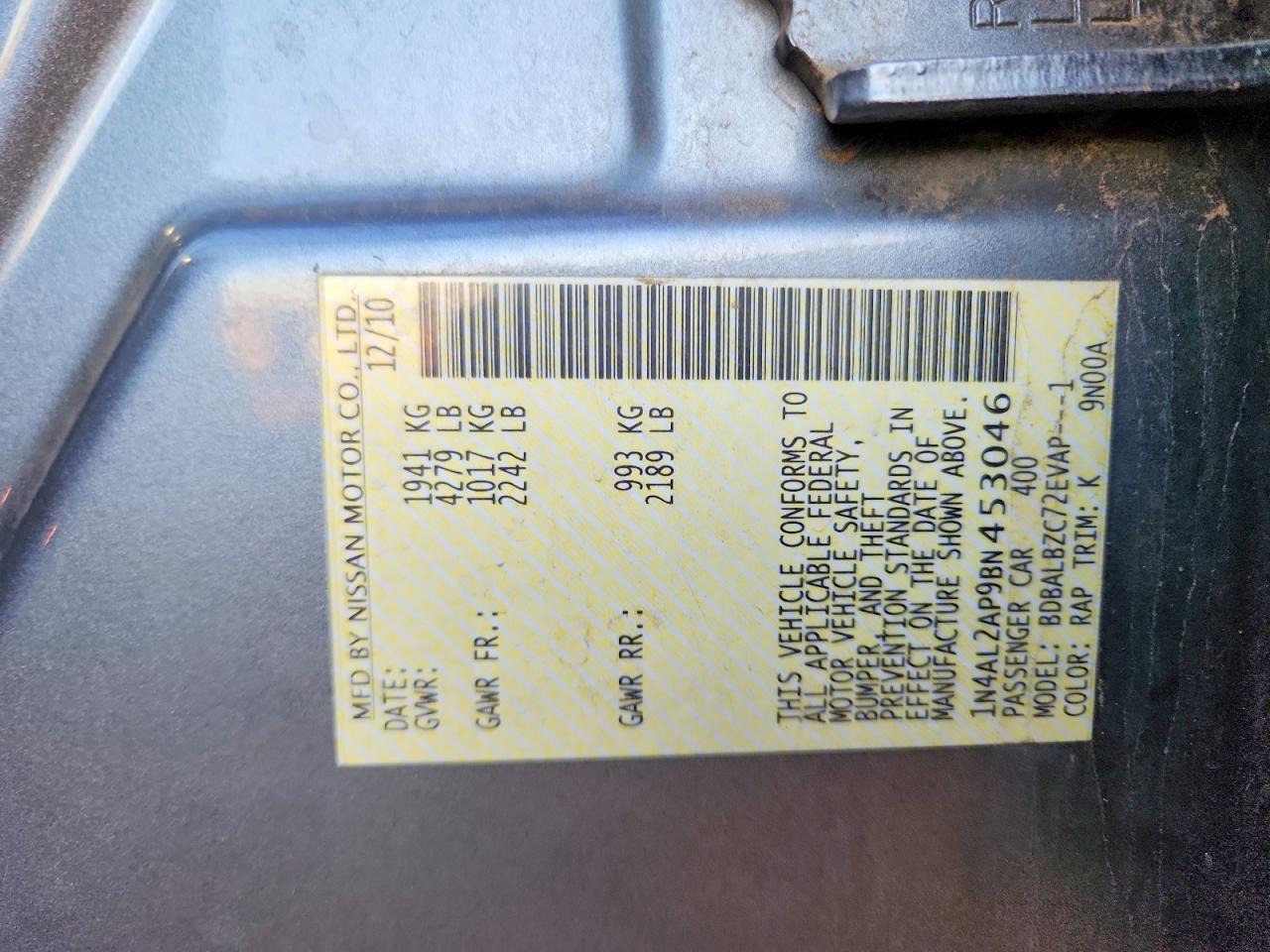 2011 NISSAN ALTIMA 2.5 photo 12