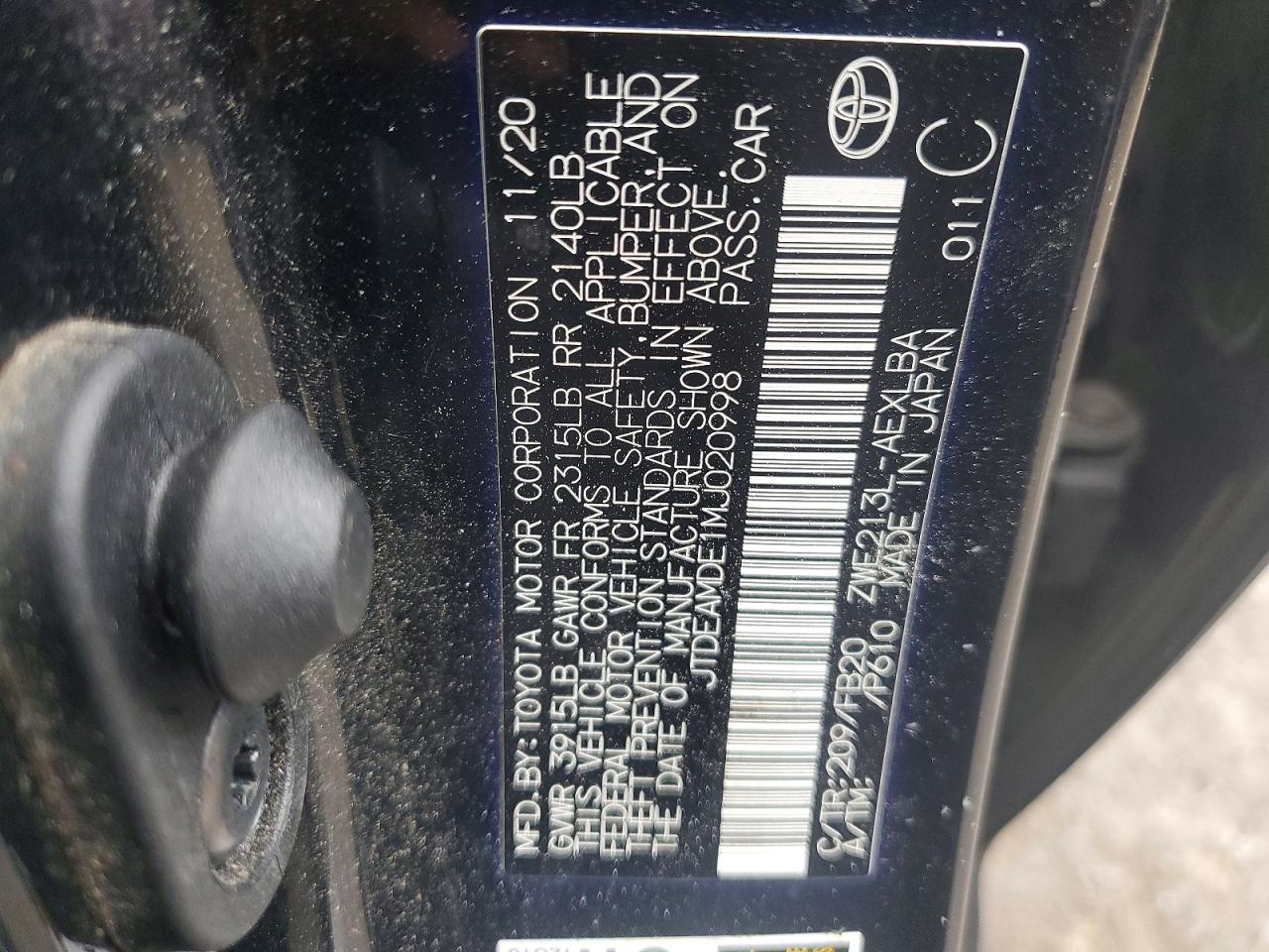 2021 TOYOTA COROLLA LE photo 12