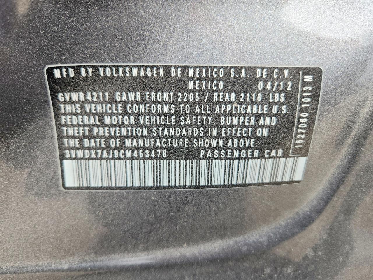 2012 VOLKSWAGEN JETTA SE photo 23