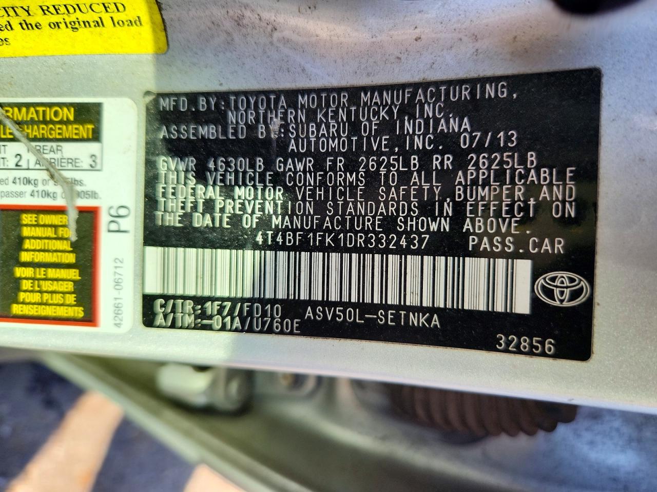 2013 TOYOTA CAMRY LE photo 25