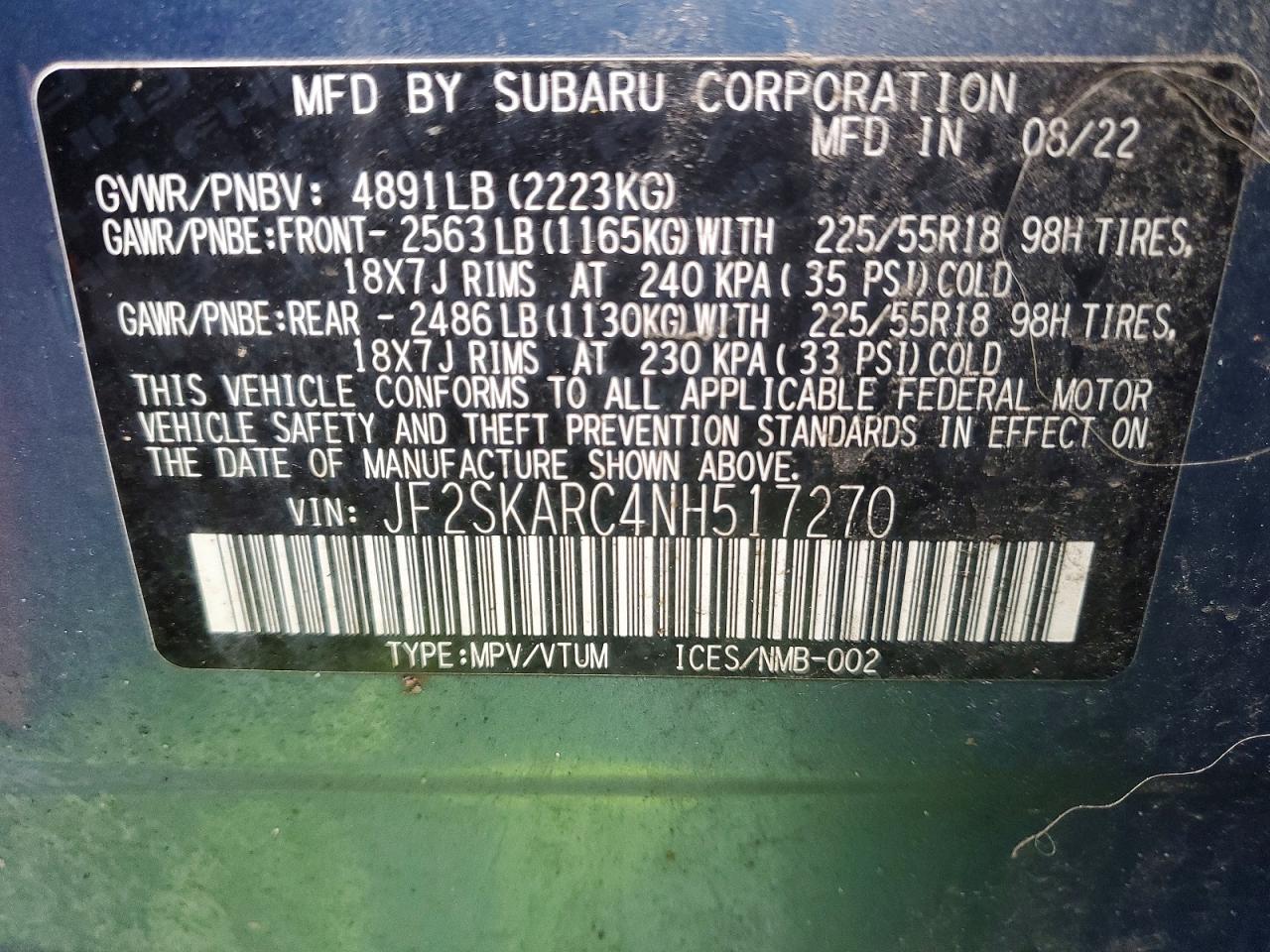 2022 SUBARU FORESTER TOURING photo 13