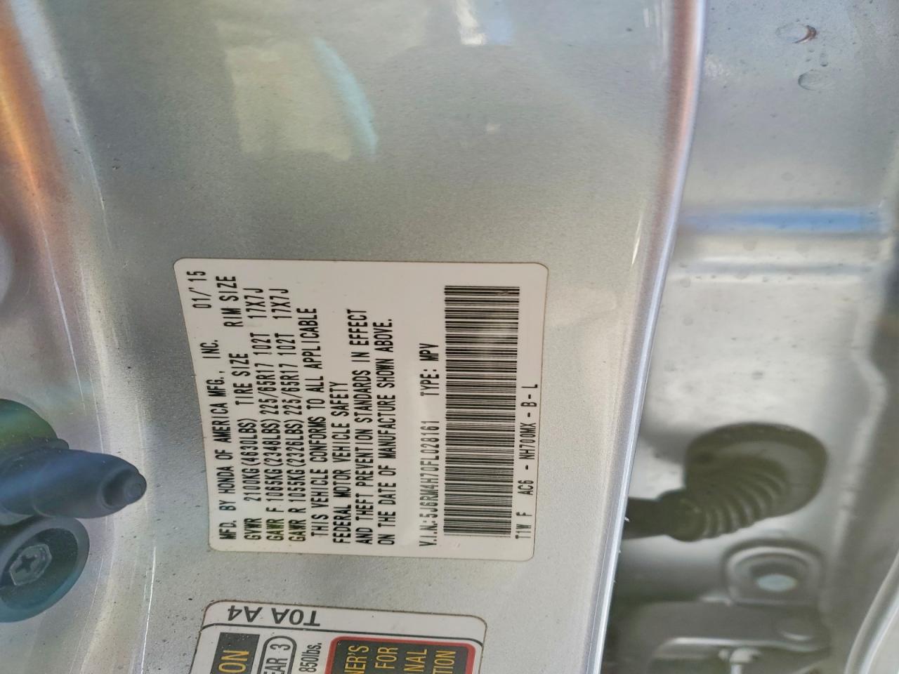 2015 HONDA CR-V EXL photo 13