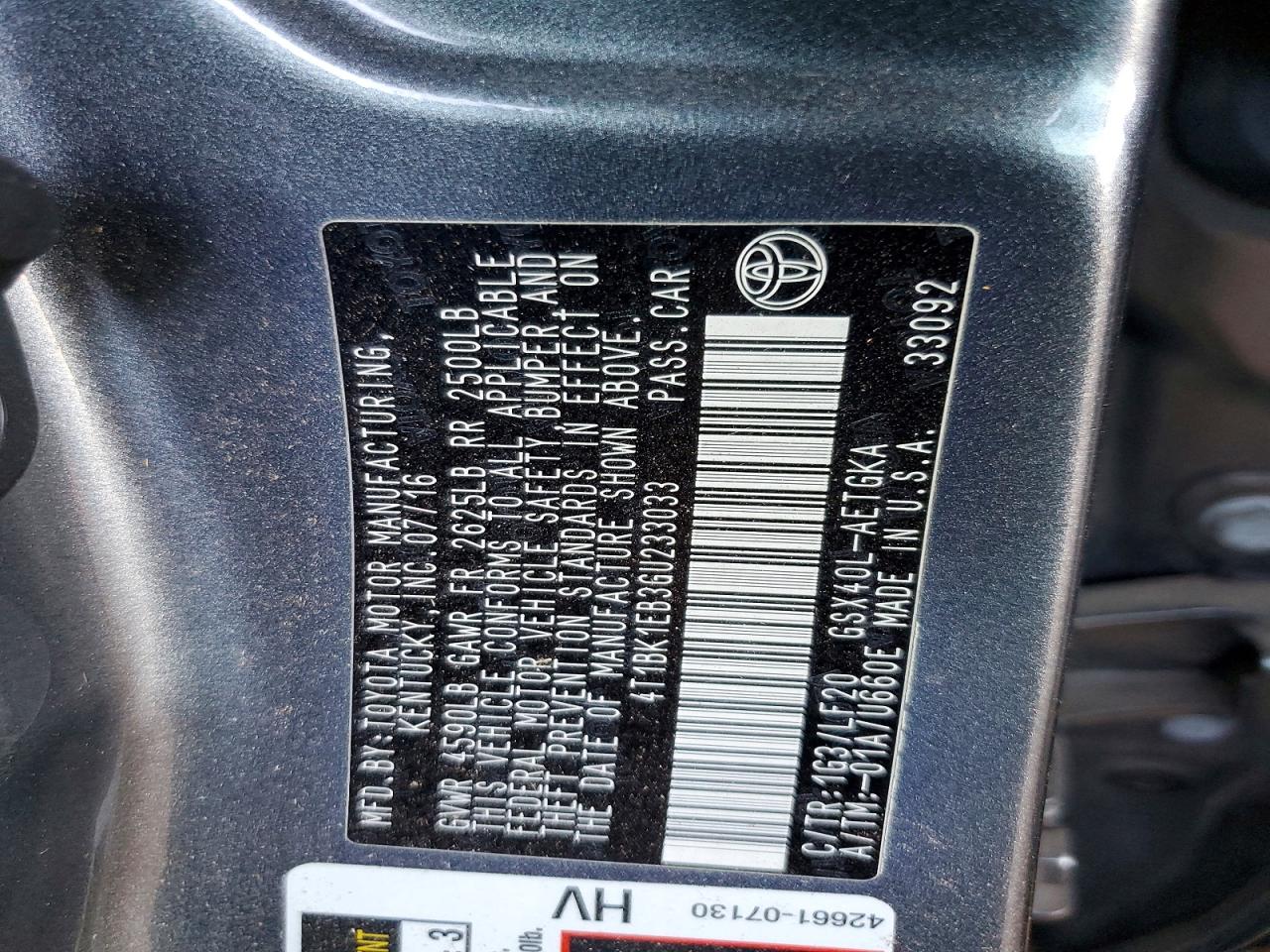 2016 TOYOTA AVALON photo 23