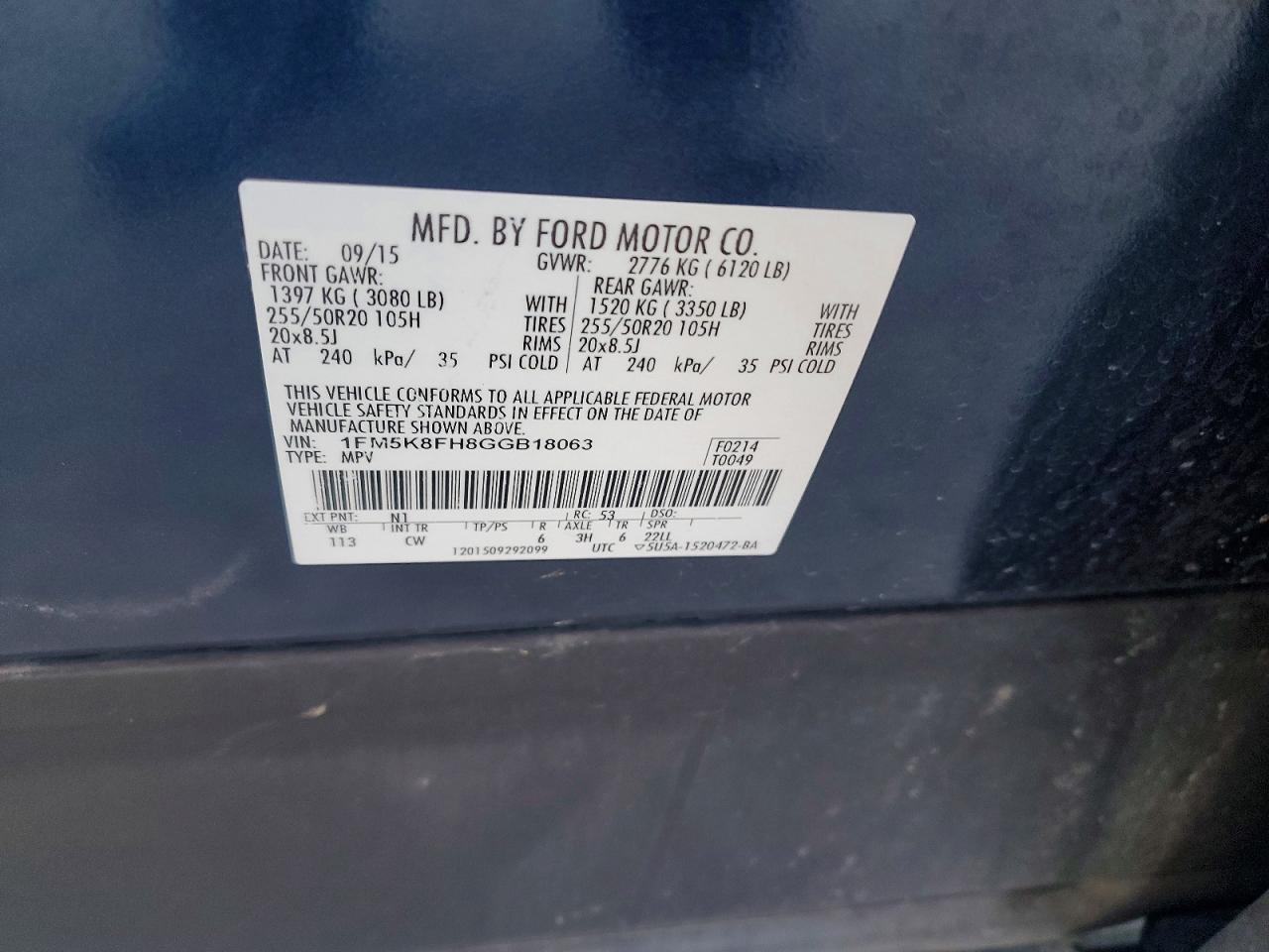 2016 FORD EXPLORER LIMITED photo 13