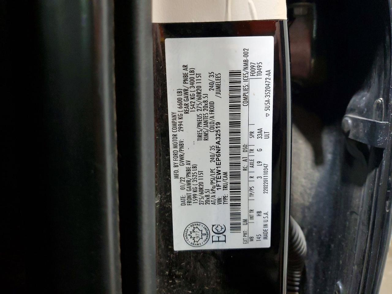 2022 FORD F150 SUPERCREW photo 12