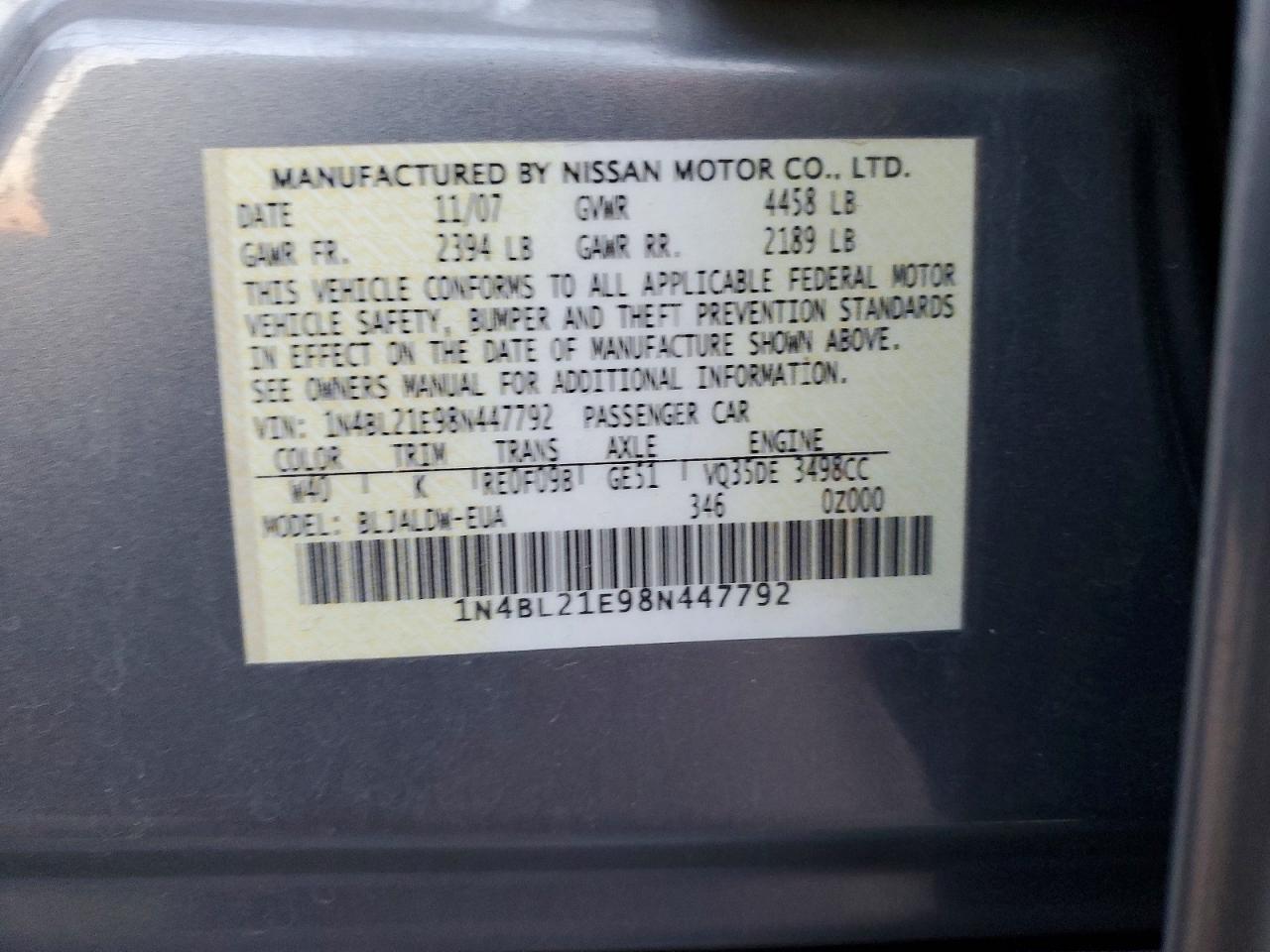 2008 NISSAN ALTIMA 3.5SE photo 25