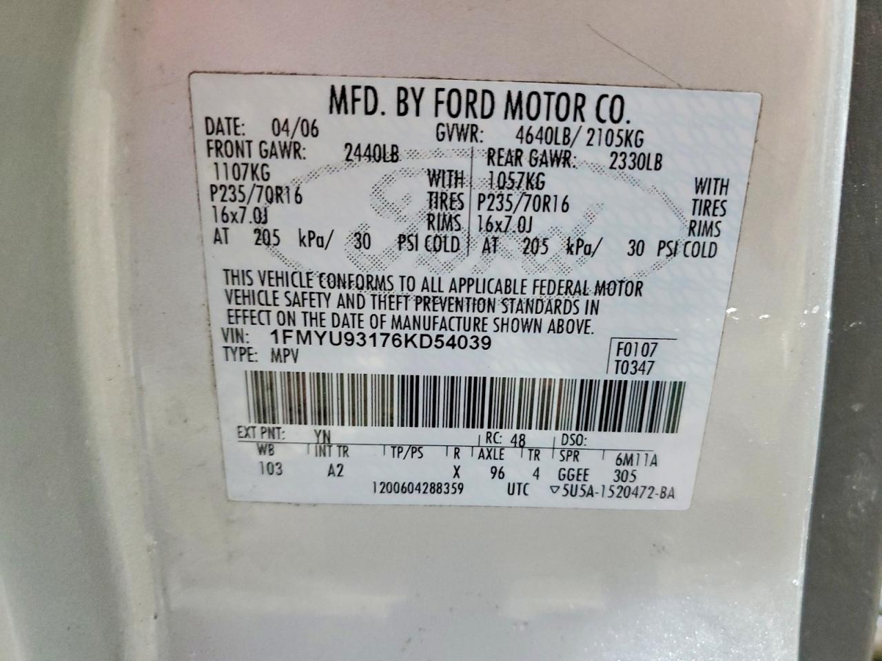 2006 FORD ESCAPE XLT photo 25