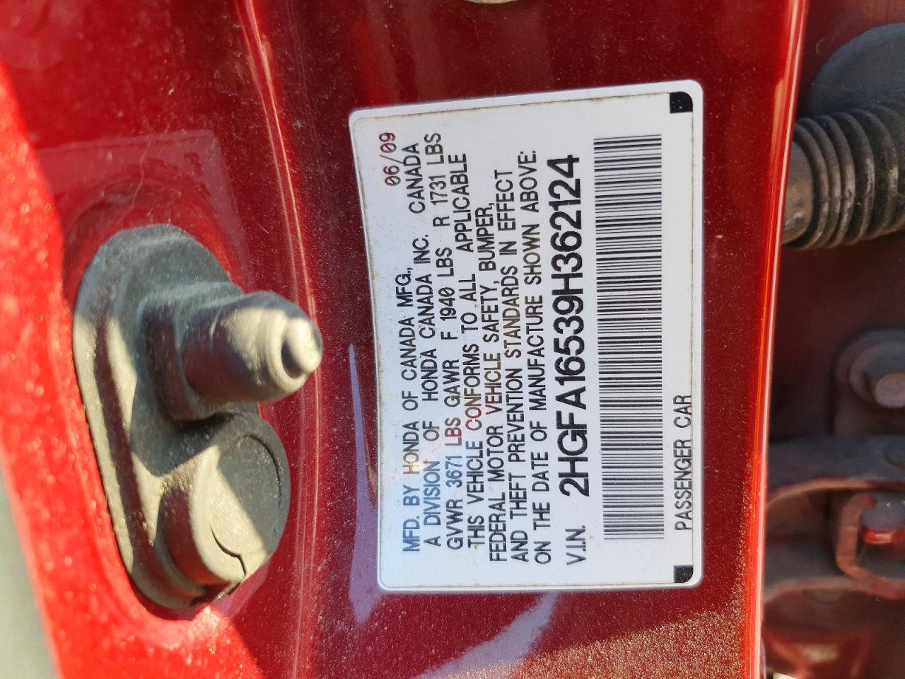 2009 HONDA CIVIC LX photo 23