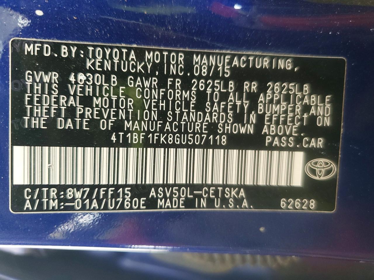 2016 TOYOTA CAMRY LE photo 25