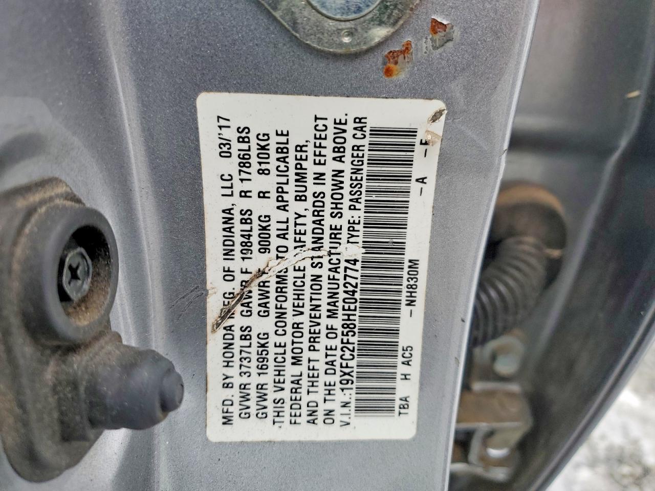 2017 HONDA CIVIC LX photo 23