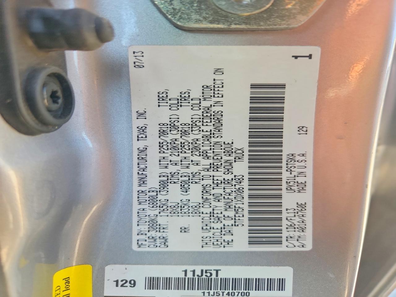 2013 TOYOTA TUNDRA GRADE photo 34