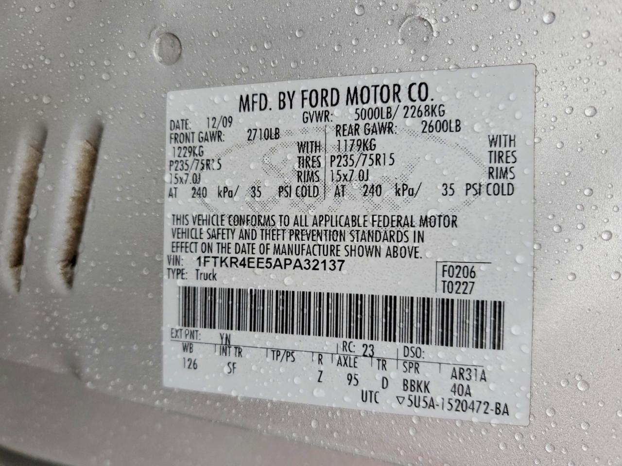 2010 FORD RANGER SUPER CAB photo 23