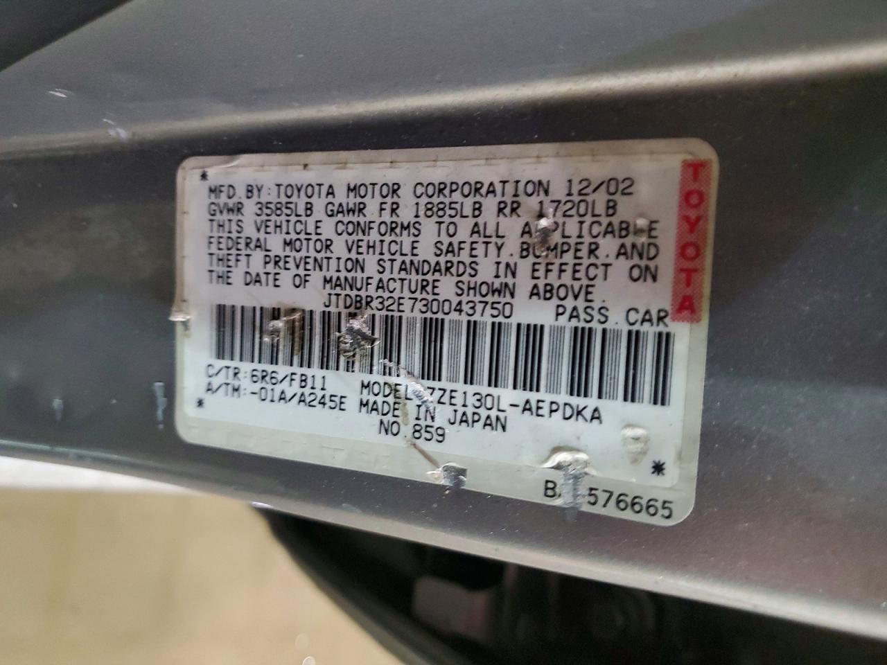 2003 TOYOTA COROLLA CE photo 25