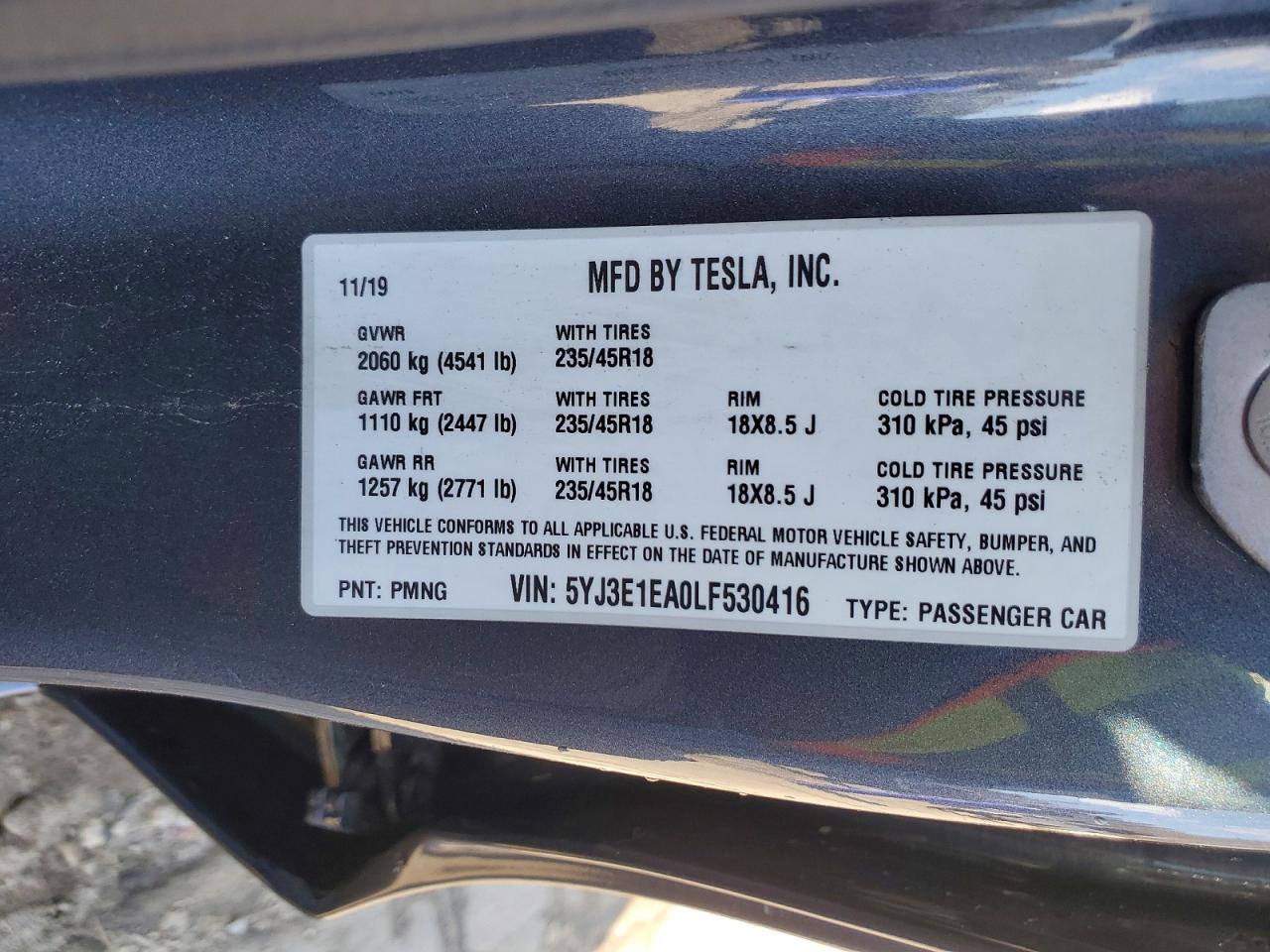 2020 TESLA MODEL 3 photo 12