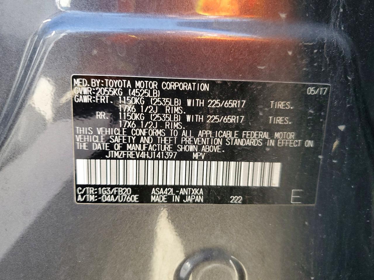 2017 TOYOTA RAV4 LE photo 13