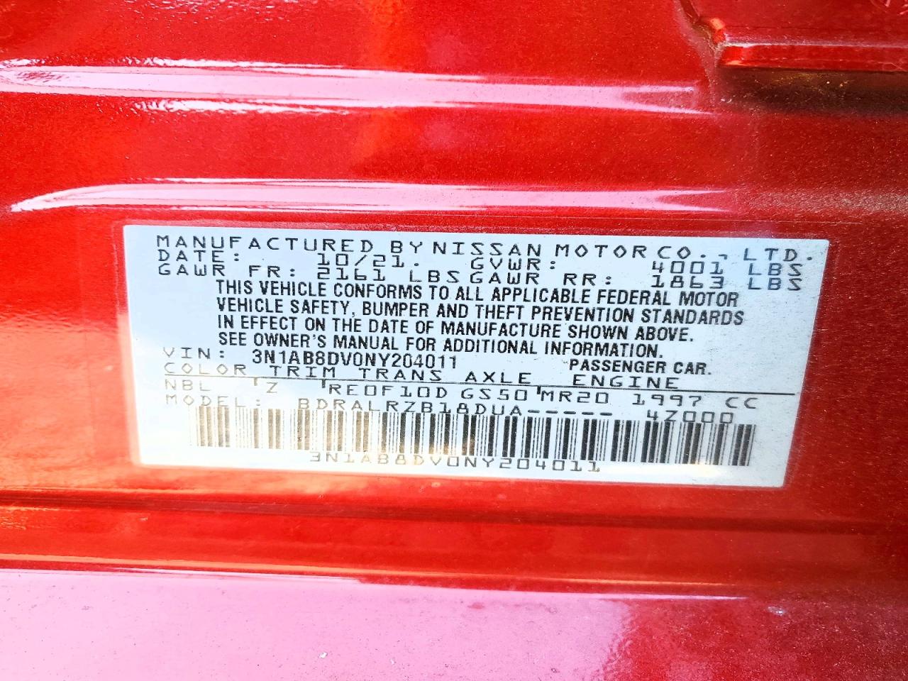 2022 NISSAN SENTRA SR photo 23
