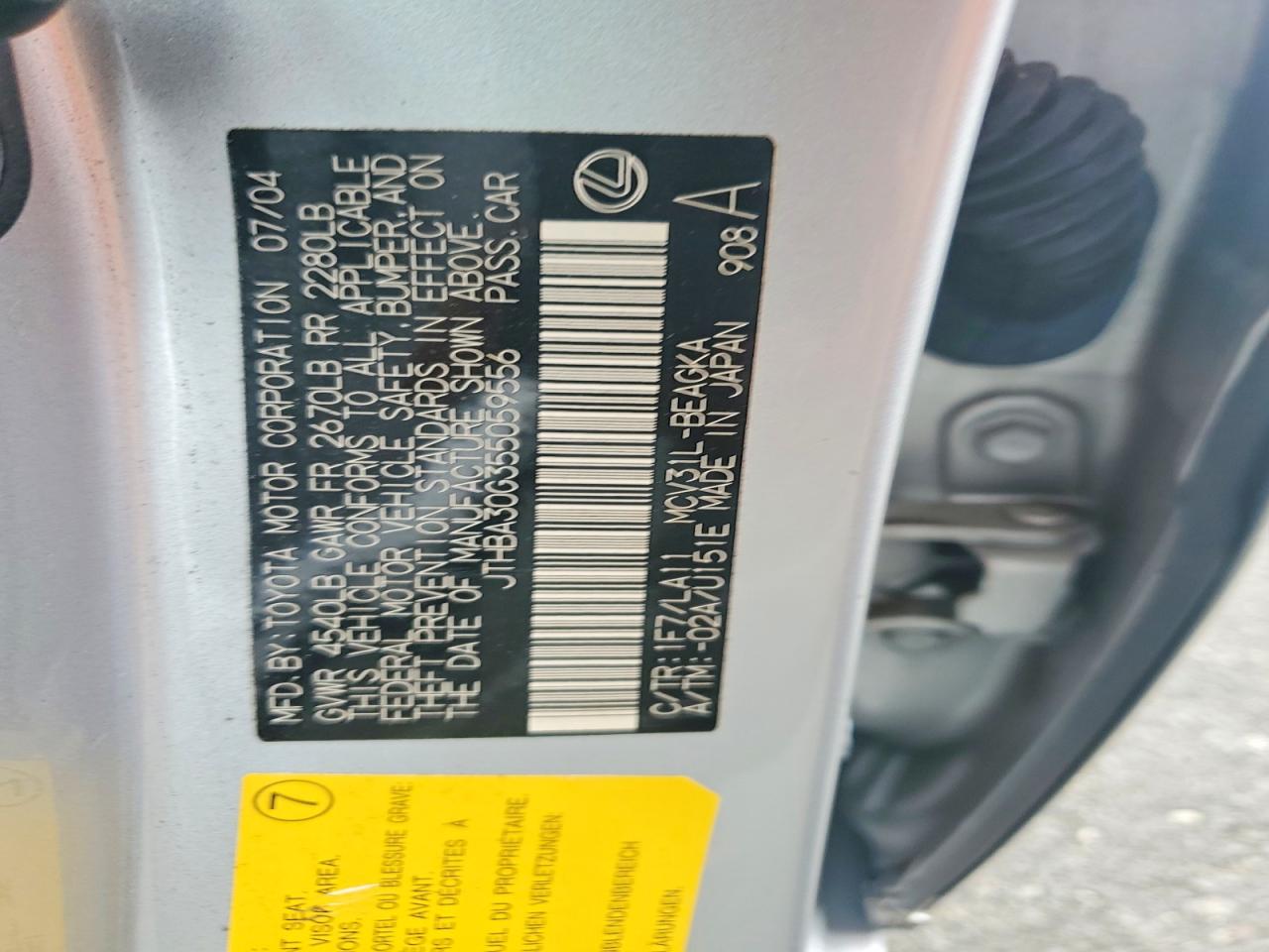 2005 LEXUS ES 330 photo 12