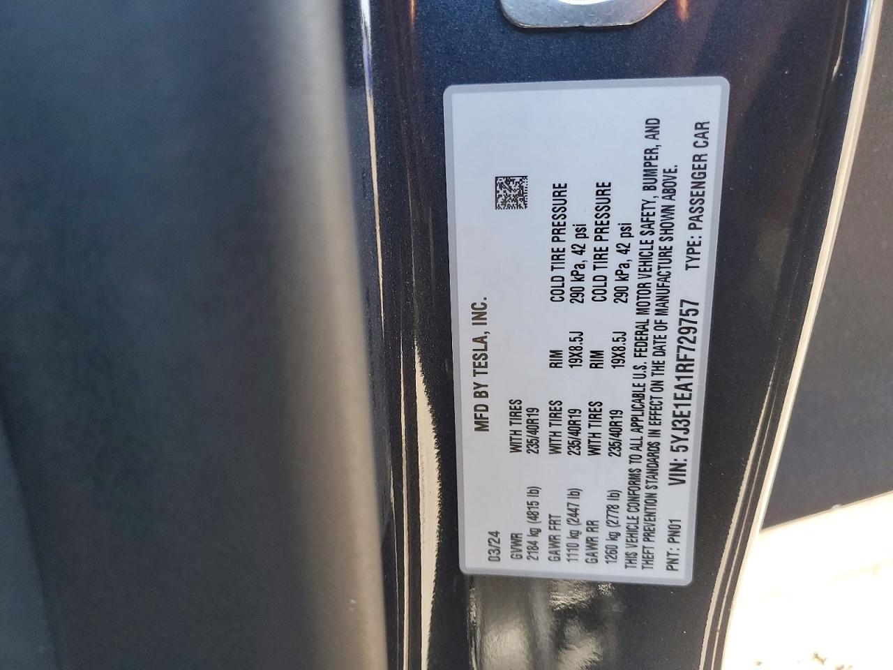 2024 TESLA MODEL 3 photo 34