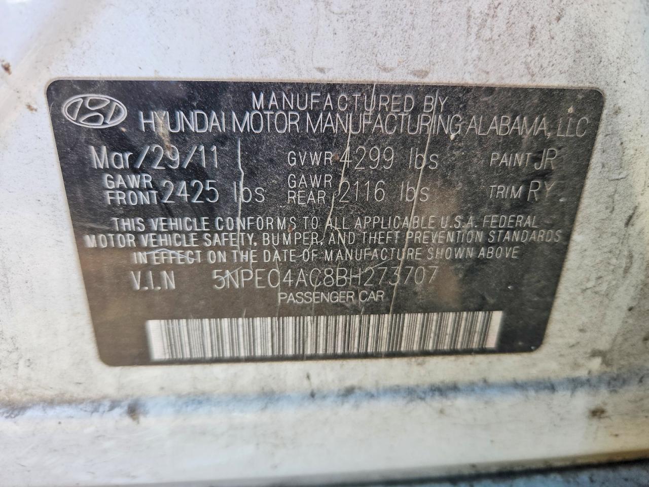 2011 HYUNDAI SONATA LIMITED photo 34