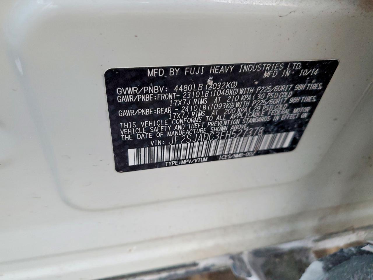 2015 SUBARU FORESTER 2.5I PREMIUM photo 37